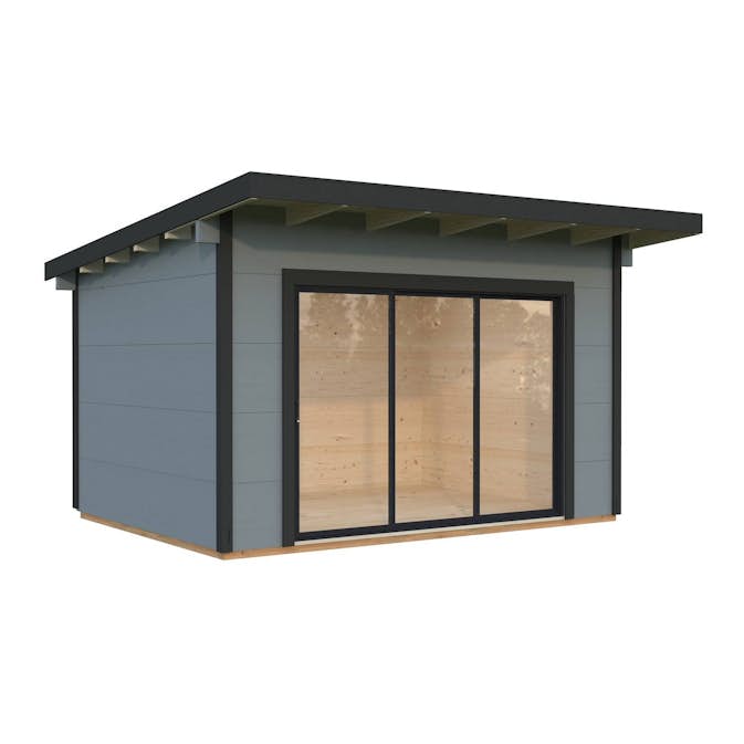 Trädgårdshus Palmako Grace 12,0 m2 (inv. 11,2 m2) med skjutpartier SlidePlus