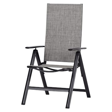 Positionsstol Outfit Lise Ställbar & Hopfällbar Trädgårdsstol, Grå/Svart