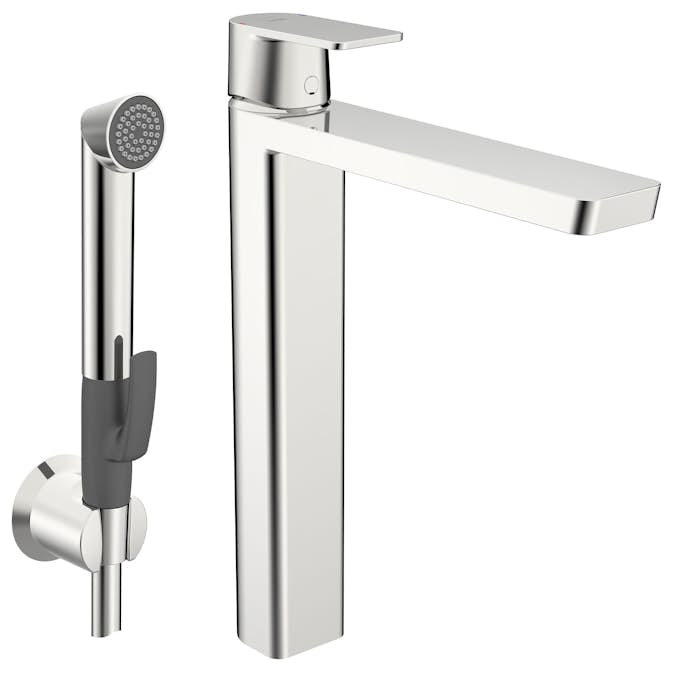 Tvättställsblandare Oras Stela 4802F Hög med Bidetta Handdusch