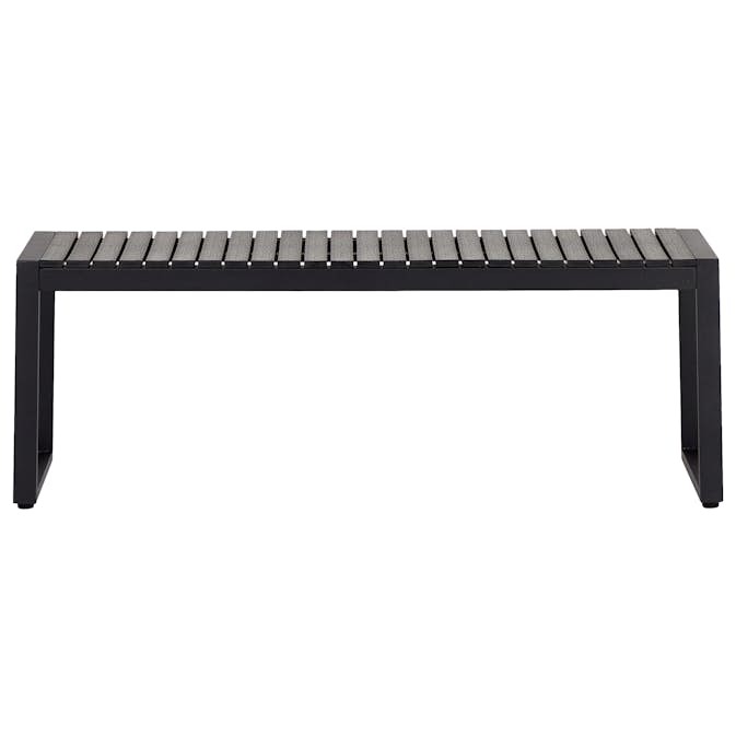 Trädgårdsbänk Outfit Kendra Bänk 120x40 cm, Svart Metall & Polywood