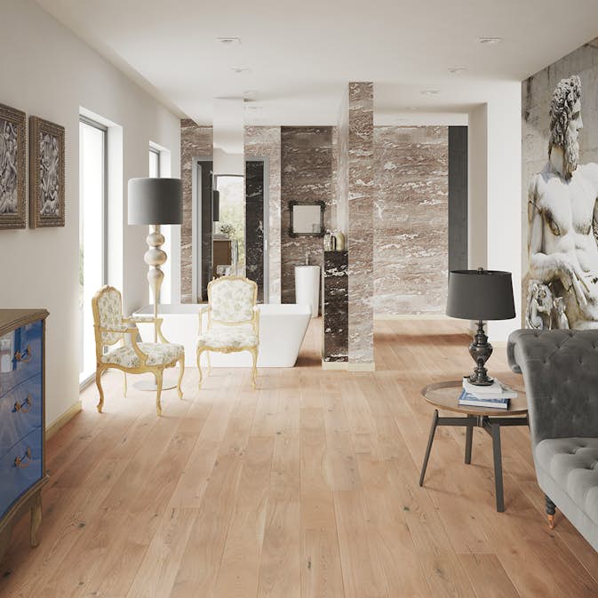 Parkettgolv Nordic Floor Ek Chalet White Mattlackad 1-stav