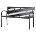 Trädgårdsbänk Outfit 124x60 cm, Bänk Utomhus i Svart Metall och Polywood