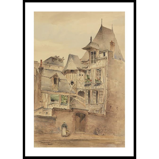 Poster Gallerix Street Scene With Medieval Houses By Arnold W. Brunner