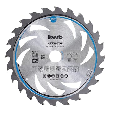 Cirkelsågklinga KWB TCT Ø165/Ø20 mm 20T