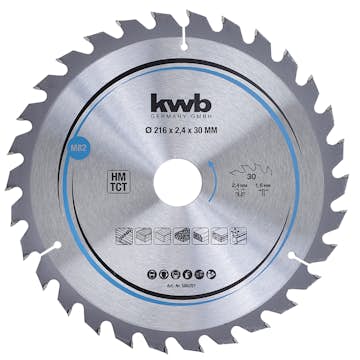 Cirkelsågklinga KWB TCT Ø 216 x 2,4 x 30 mm 30T