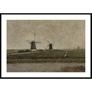Poster Gallerix Polder With Mills Near Overschie By Paul Gabriël