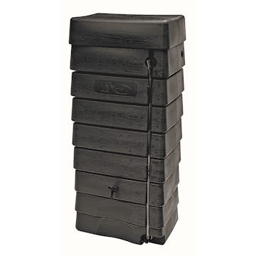 Regnvattentunna Hyma Garden Wall 276 L Svart Med Kran & Vattenmätare