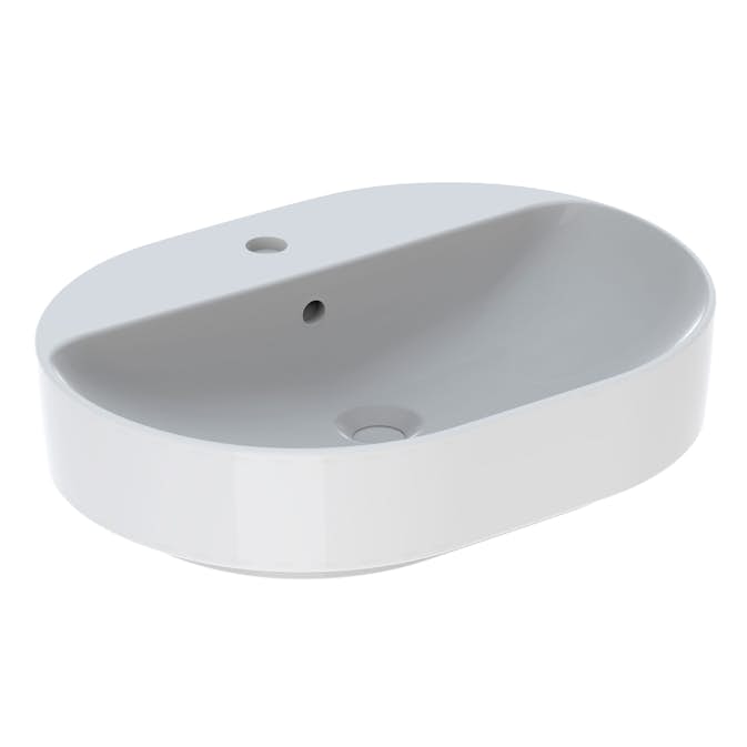 Tvättställ Geberit Variform 600 mm Lay-on Elliptiskt Kanthylla