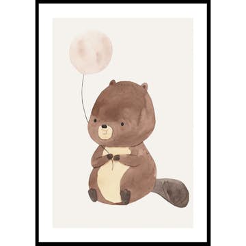 Poster Gallerix Beaver With Balloon