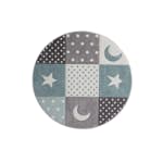 Barnmatta KM Carpets Atlas Star Turkos Rund 120