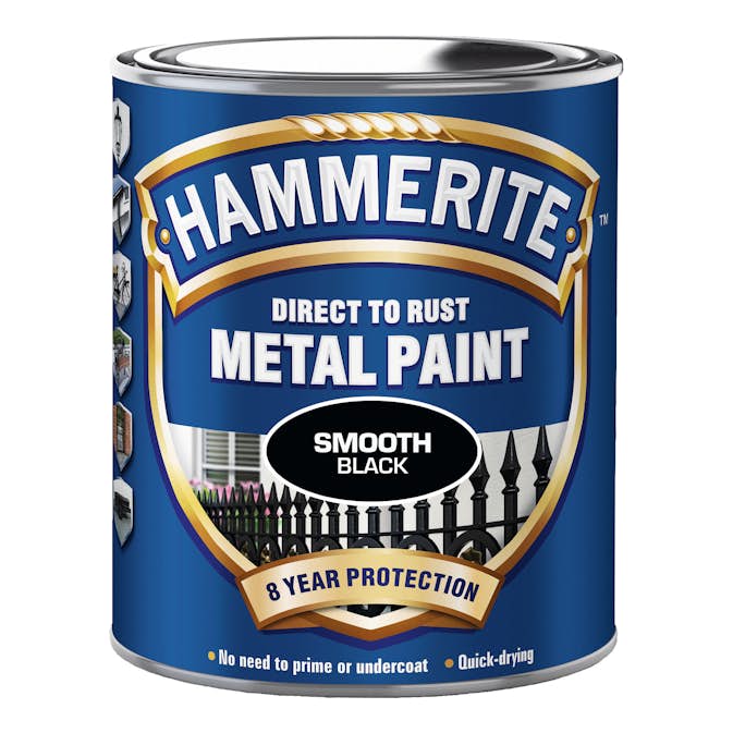 Rostskyddsfärg Hammerite Slätlack Svart 250ml