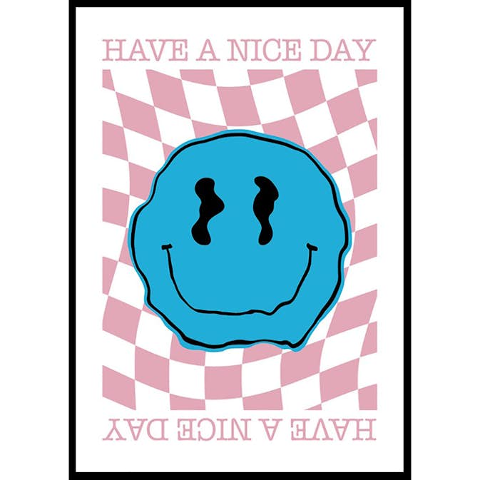 Poster Gallerix Smiley Blue And Pink
