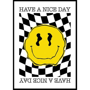 Poster Gallerix Smiley Yellow And Black