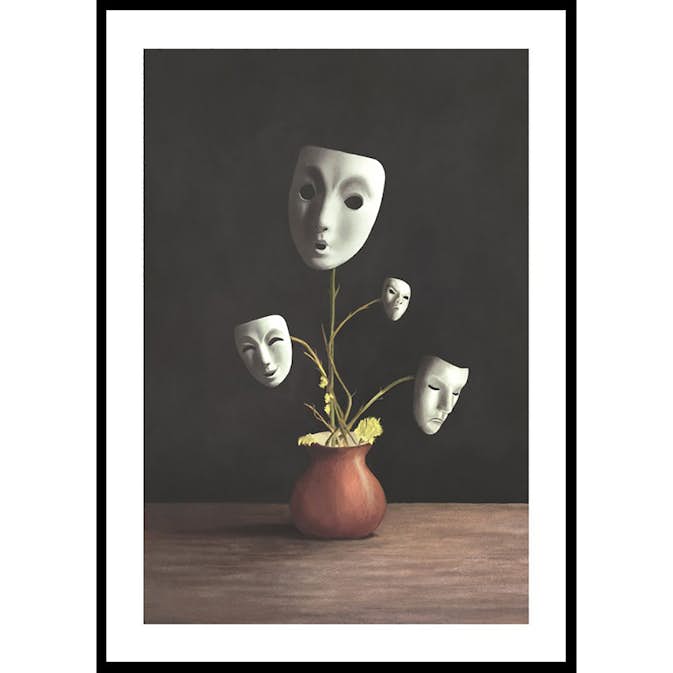 Poster Gallerix Plant With Theatrical Masks
