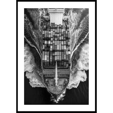 Poster Gallerix Cargo Ship BW