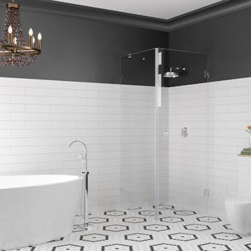 Duschhörn Hietakari Vetro 540 Fast Vägg och Vändbar Dörr