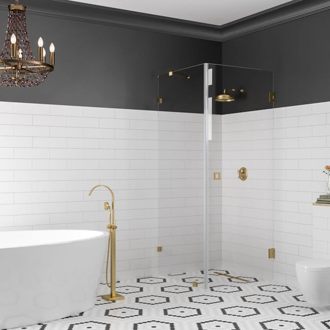 Duschhörn Hietakari Vetro 540 Fast Vägg och Vändbar Dörr