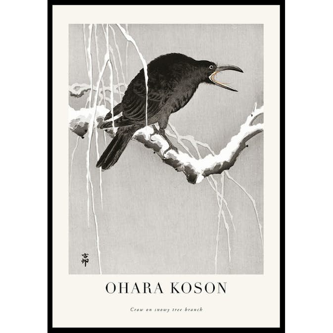 Poster Gallerix Crow On Snowy Tree Branch No1 By Ohara Koson