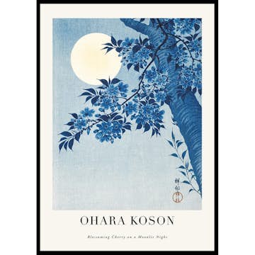 Poster Gallerix Blossoming Cherry On A Moonlit Night By Ohara Koson
