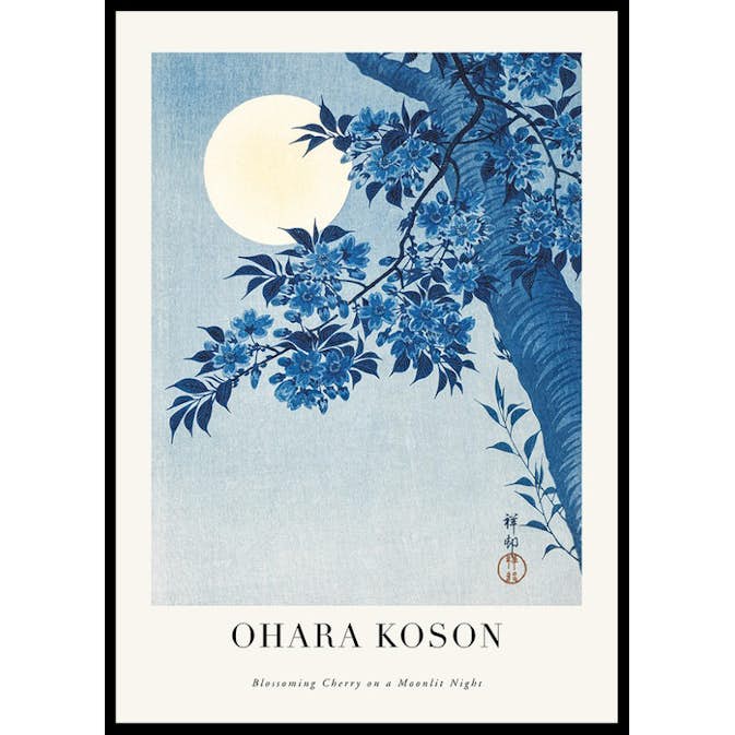 Poster Gallerix Blossoming Cherry On A Moonlit Night By Ohara Koson