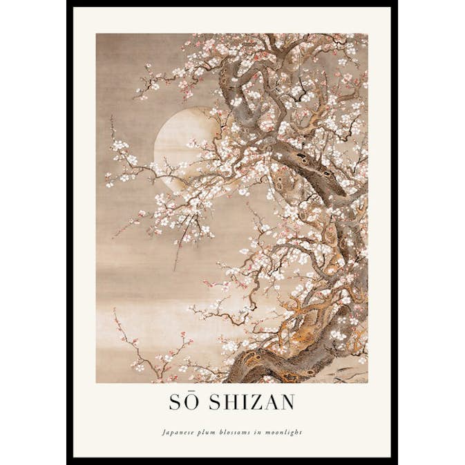 Poster Gallerix Japanese Plum Blossoms In Moonlight By Sō Shizan