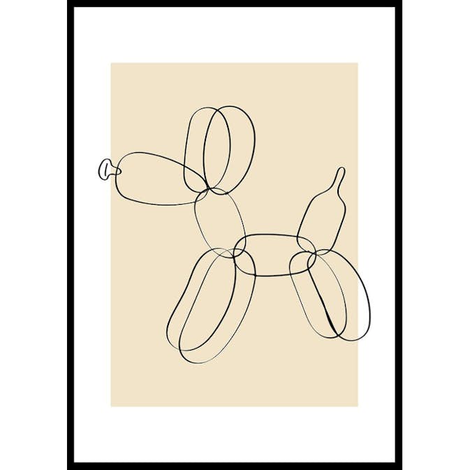 Poster Gallerix Balloon Dog Line Art