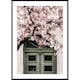 Poster Gallerix Pink Flowers Green Door