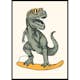 Poster Gallerix T-rex Dino Surfing