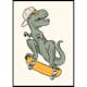 Poster Gallerix T-rex Dino Skateboarding