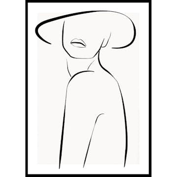 Poster Gallerix Posing In Hat Line Art