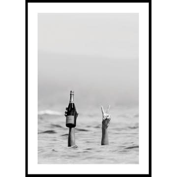 Poster Gallerix Champagne Victory B&W