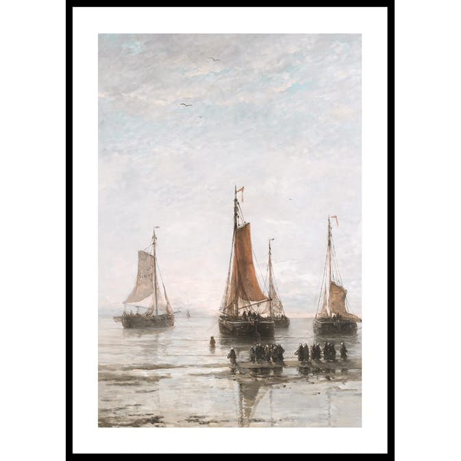 Poster Gallerix Scheveningse Bommen Voor Anker By Hendrik Willem Mesdag