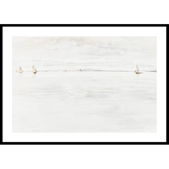 Poster Gallerix Sailboats On Southampton River By John Linnell