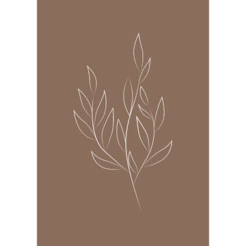 Posters Venture Home Drawed Leaf Brun