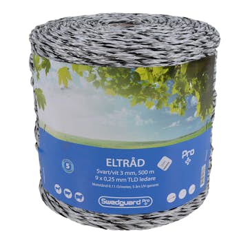 Eltråd Swedguard Pro+ 3 mm Vit/Svart