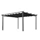 Pergola Skugga 4X4M Svart Ram Mörkgrått Tyg