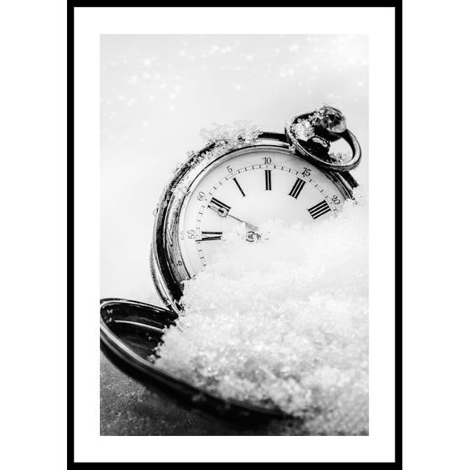 Poster Gallerix Clock In Snow