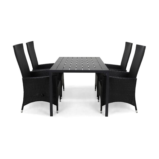 Matgrupp Comfort Garden Tunis Matgrupp Utomhus 150 med 4 Jenny Ställbar Fåtölj