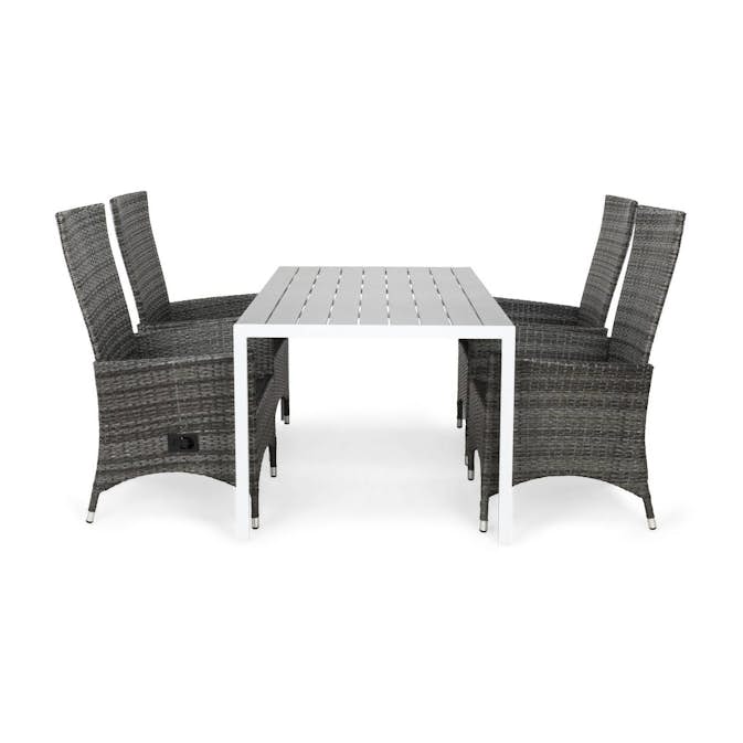 Matgrupp Comfort Garden Tunis Matgrupp Utomhus 150 med 4 Jenny Ställbar Fåtölj