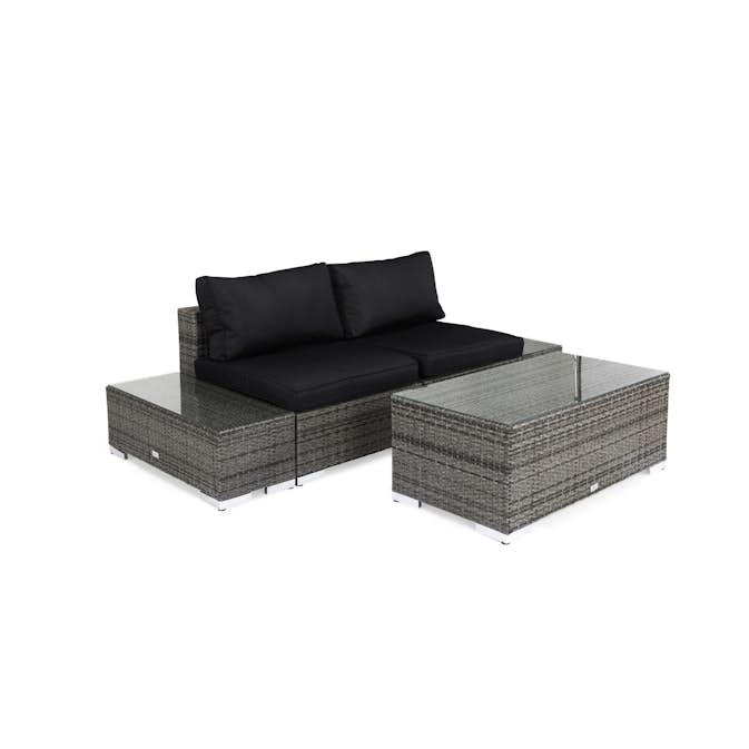 Loungegrupp Comfort Garden Bahamas 2-sits med Avslut och Utebord Utomhus
