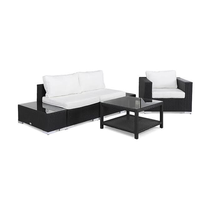Loungegrupp Comfort Garden Bahamas Soffa 3-sits med Utebord 75x75 med Utefåtölj Utomhus