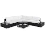 Loungegrupp Comfort Garden Bahamas 5-sits Svart Utomhus