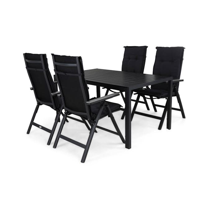 Matgrupp Comfort Garden Tunis Matgrupp Utomhus 150 med 4 Monaco Positionsstol m Dyna