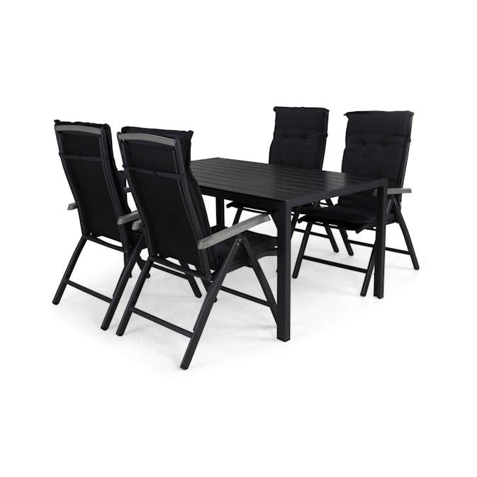Matgrupp Comfort Garden Tunis Matgrupp Utomhus 150 med 4 Monaco Lyx Positionsstol m Dyna