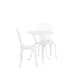 Caféset Venture Home Nandin Klassisk Cafégrupp med Runt Bord & 2 Stolar i Aluminium, Vit