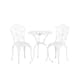 Caféset Venture Home Nandin Klassisk Cafégrupp med Runt Bord & 2 Stolar i Aluminium, Vit