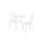 Caféset Venture Home Nandin Klassisk Cafégrupp med Runt Bord & 2 Stolar i Aluminium, Vit
