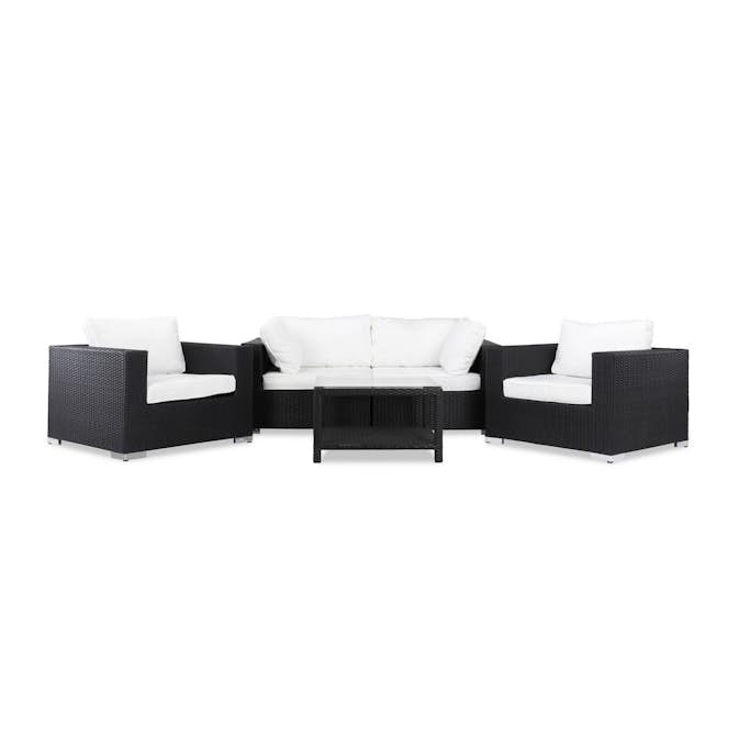 Loungegrupp Comfort Garden Bahamas 4-sits med 2 Fåtöljer och Bord 75x75 Utomhus