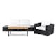 Loungegrupp Comfort Garden Bahamas Soffa 3-sits med Utebord Svart/Teak med Utefåtölj Utomhus