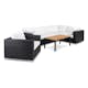 Loungegrupp Comfort Garden Bahamas Soffa 6-sits med Utebord Vit/Svart/Teak Utomhus